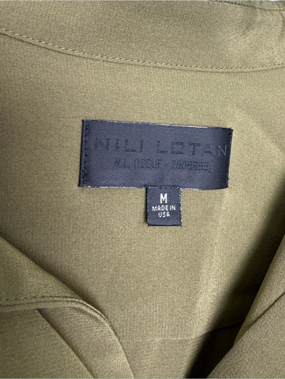 NILI LOTAN jeanette top in olive sz Med - Picture 5 of 6